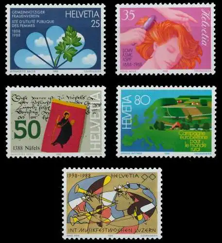 SCHWEIZ 1988 Nr 1364-1368 postfrisch S2DA006