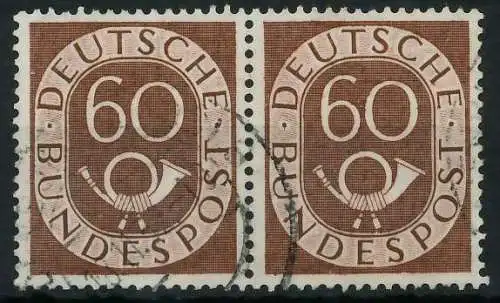 BRD BUND DS POSTHORN Nr 135 gestempelt WAAGR PAAR 69B81A