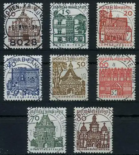BRD BUND DS BAUWERKE 1 Nr 454-461 zentrisch gestempelt 6A33DE