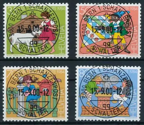 SCHWEIZ PRO JUVENTUTE Nr 1284-1287 zentrisch gestempelt 6AA2DE