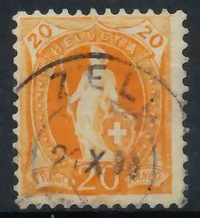 SCHWEIZ STEHENDE HELVETIA Nr 58XA gestempelt 6AA4FA