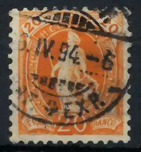 SCHWEIZ STEHENDE HELVETIA Nr 58XCb gestempelt 6AA59A
