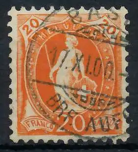 SCHWEIZ STEHENDE HELVETIA Nr 58XCb gestempelt 6AA59E