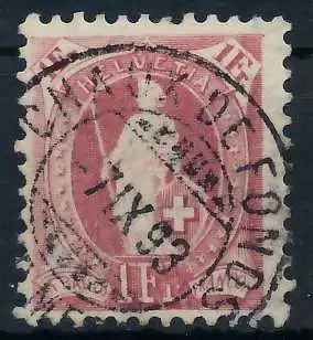 SCHWEIZ STEHENDE HELVETIA Nr 63XCc zentrisch gestempelt 6AA5DE