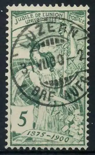 SCHWEIZ 1900 Nr 71II zentrisch gestempelt 6AA62A