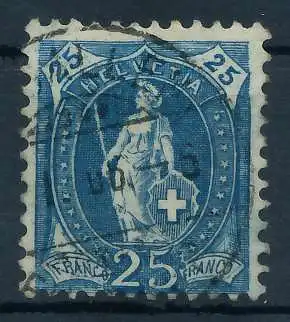SCHWEIZ STEHENDE HELVETIA Nr 75 zentrisch gestempelt 6AA6AE