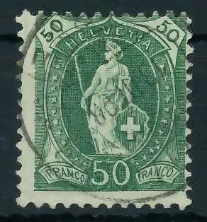 SCHWEIZ STEHENDE HELVETIA Nr 78D gestempelt 6AA6F6
