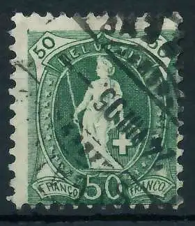 SCHWEIZ STEHENDE HELVETIA Nr 78Ca zentrisch gestempelt 6AA702