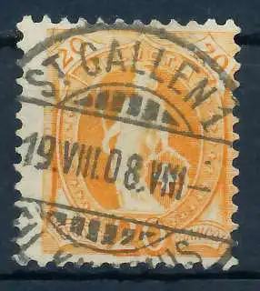 SCHWEIZ STEHENDE HELVETIA Nr 88Da zentrisch gestempelt 6AA722