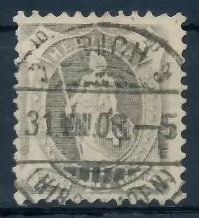 SCHWEIZ STEHENDE HELVETIA Nr 91D zentrisch gestempelt 6AA756