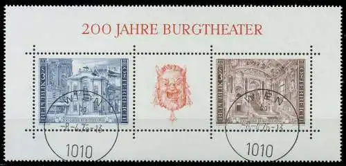 ÖSTERREICH BLOCK KLEINBOGEN Block 3 zentrisch gestempelt S2F16BE