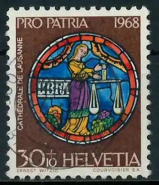 SCHWEIZ PRO PATRIA Nr 876 zentrisch gestempelt 6AA8AA