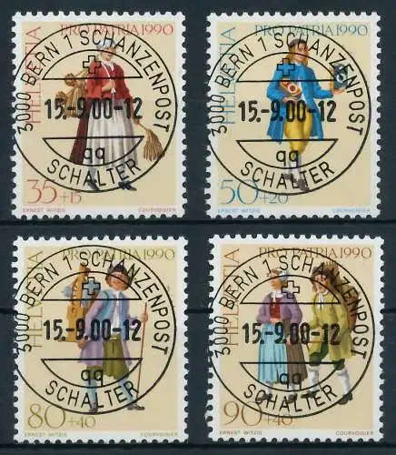 SCHWEIZ PRO PATRIA Nr 1417-1420 zentrisch gestempelt 6AA9AA