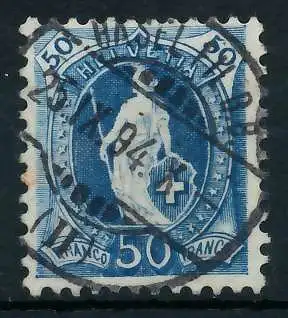 SCHWEIZ STEHENDE HELVETIA Nr 62XCa zentrisch gestempelt 6B6326