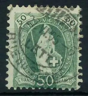 SCHWEIZ STEHENDE HELVETIA Nr 69Cc zentrisch gestempelt 6B6352