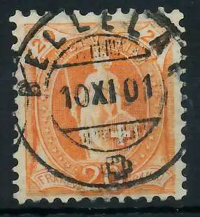 SCHWEIZ STEHENDE HELVETIA Nr 58YD zentrisch gestempelt 6B63A6