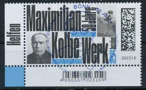 BRD BUND 2023 Nr 3791 ESST zentrisch gestempelt ECKE-ULI 6C287E