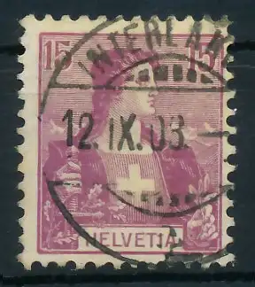 SCHWEIZ 1907 Nr 100 zentrisch gestempelt 6C2A02