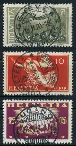 SCHWEIZ 1919 Nr 146-148 zentrisch gestempelt 6C2D02