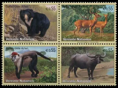 UNO WIEN 2004 Nr 406-409 postfrisch VIERERBLOCK S30F43A