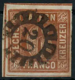 BAYERN MÜHLRADSTEMPEL AUF Nr 4II gMR _20 ZENTR- 6D3CCA