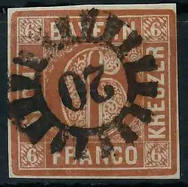 BAYERN MÜHLRADSTEMPEL AUF Nr 4II gMR _20 ZENTR- 6D3CC2