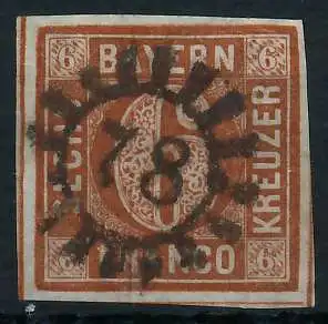 BAYERN MÜHLRADSTEMPEL AUF Nr 4II gMR _78 ZENTR- 6D3D42