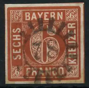 BAYERN MÜHLRADSTEMPEL AUF Nr 4II gMR _78 ZENTR- 6D3D46