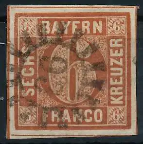 BAYERN MÜHLRADSTEMPEL AUF Nr 4II gMR _93 ZENTR- 6D3D5E