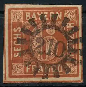 BAYERN MÜHLRADSTEMPEL AUF Nr 4II gMR 210 ZENTR- 6D3DFE