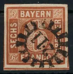 BAYERN MÜHLRADSTEMPEL AUF Nr 4II gMR 211 ZENTR- 6D3E02