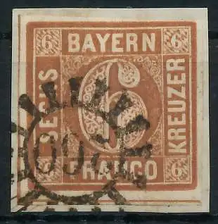 BAYERN MÜHLRADSTEMPEL AUF Nr 4II gMR 260 ZENTR- 6D3E3E