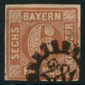 BAYERN MÜHLRADSTEMPEL AUF Nr 4II gMR 281 ZENTR- 6D3E6E