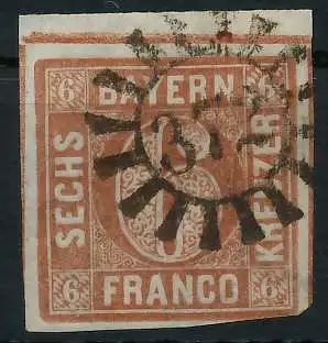 BAYERN MÜHLRADSTEMPEL AUF Nr 4II gMR 372 ZENTR- 6D3F32