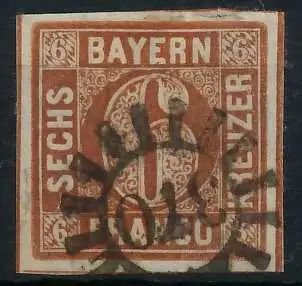 BAYERN MÜHLRADSTEMPEL AUF Nr 4II gMR 370 ZENTR- 6D3F26