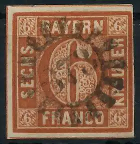 BAYERN MÜHLRADSTEMPEL AUF Nr 4II gMR 373 ZENTR- 6D3F42