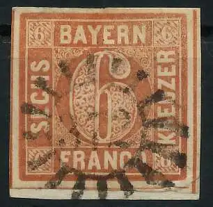 BAYERN MÜHLRADSTEMPEL AUF Nr 4II gMR 372 ZENTR- 6D3F36