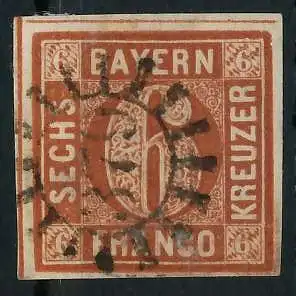 BAYERN MÜHLRADSTEMPEL AUF Nr 4II gMR 379 ZENTR- 6D3F4A