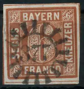 BAYERN MÜHLRADSTEMPEL AUF Nr 4II gMR 377 ZENTR- 6D3F52