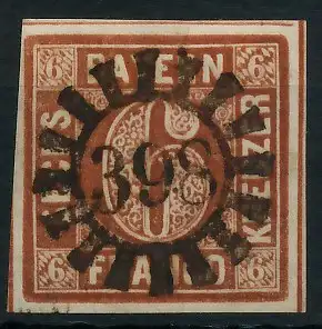 BAYERN MÜHLRADSTEMPEL AUF Nr 4II gMR 398 ZENTR- 6D3F6E