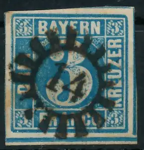 BAYERN MÜHLRADSTEMPEL AUF Nr 2II gMR _14 ZENTR- 6DDF06