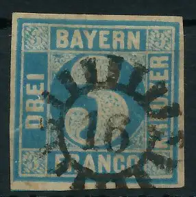 BAYERN MÜHLRADSTEMPEL AUF Nr 2II gMR _16 ZENTR- 6DDF0E