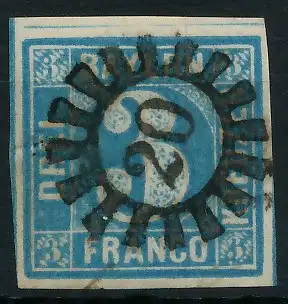 BAYERN MÜHLRADSTEMPEL AUF Nr 2II gMR _20 ZENTR- 6DDF26