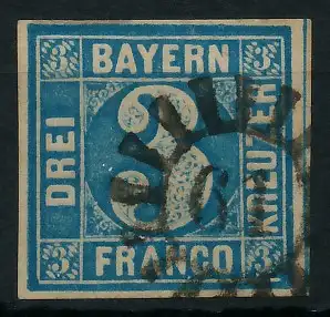 BAYERN MÜHLRADSTEMPEL AUF Nr 2II gMR _19 ZENTR- 6DDF1E