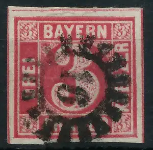BAYERN MÜHLRADSTEMPEL AUF Nr 9 gMR _16 zentrisch gestempelt 6DDFBA