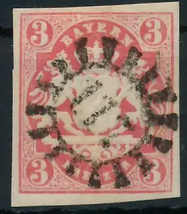 BAYERN MÜHLRADSTEMPEL AUF Nr 15 gMR 117 zentrisch gestempelt 6DE022