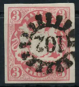 BAYERN MÜHLRADSTEMPEL AUF Nr 15 gMR 102 zentrisch gestempelt 6DE01A