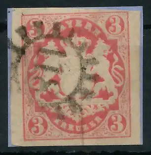 BAYERN MÜHLRADSTEMPEL AUF Nr 15 gMR 118 zentrisch gestempelt 6DE02A