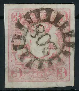 BAYERN MÜHLRADSTEMPEL AUF Nr 15 gMR 208 zentrisch gestempelt 6DE036