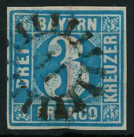 BAYERN MÜHLRADSTEMPEL AUF Nr 2* gMR _41 zentrisch gestempelt 6DE03A